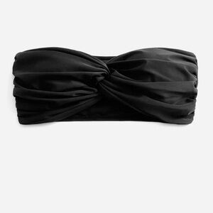 Elegant Black Twist Bandeau Bikini Top